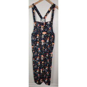 Bonita Women's Sz. L Mushroom Print Adjustable Overalls